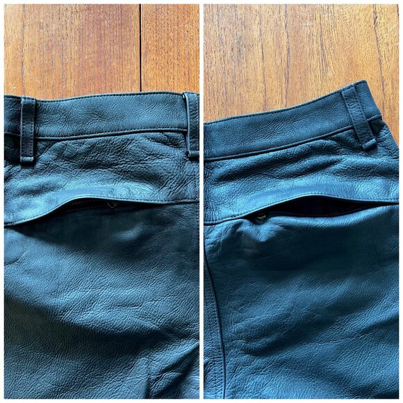 POLO Leather Pants Ralph Lauren Black Motorsport - Picture 6 of 12